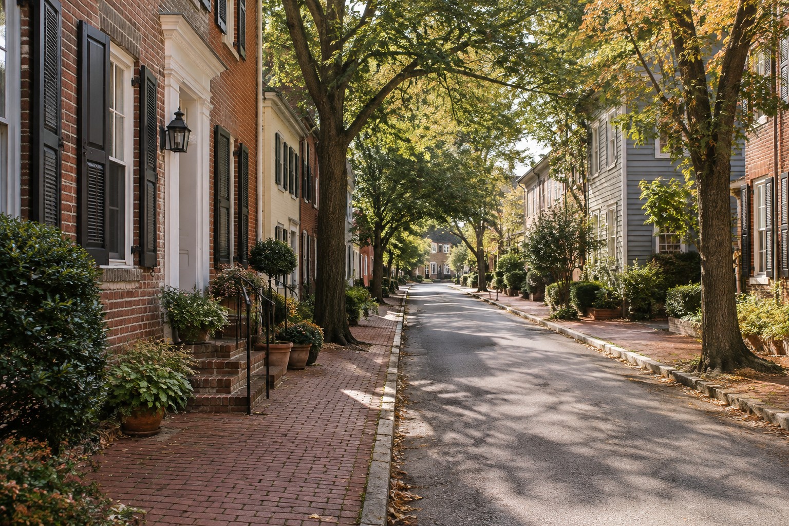 An Annapolis, Maryland residential street, illustrative