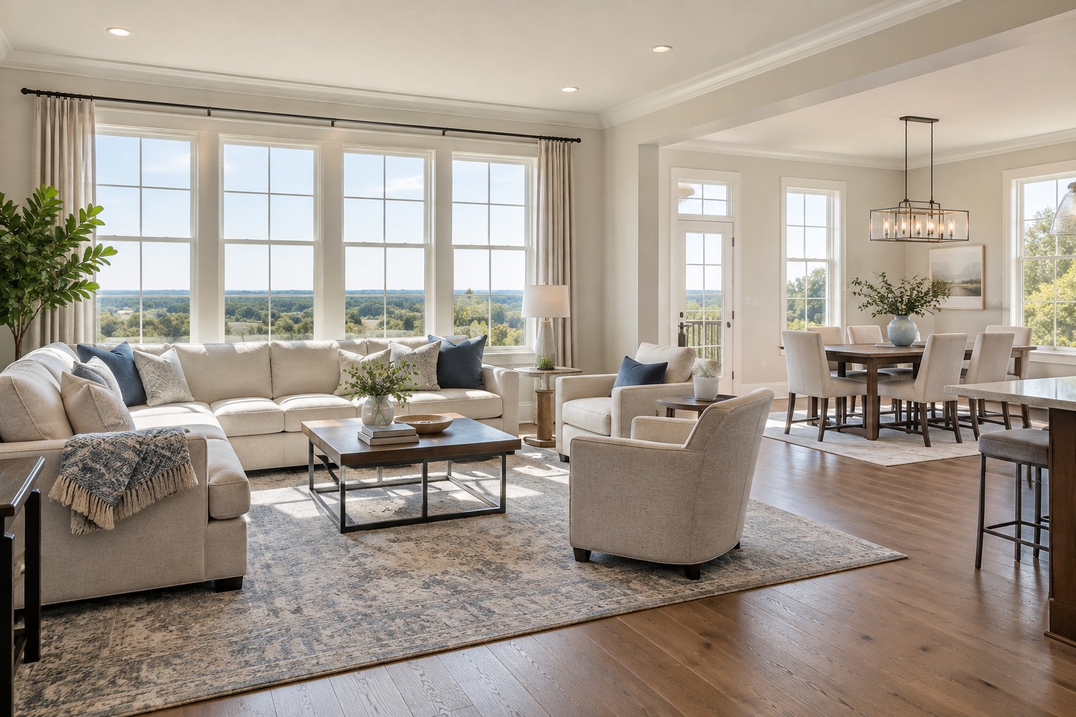 A bright Maryland home interior, illustrative